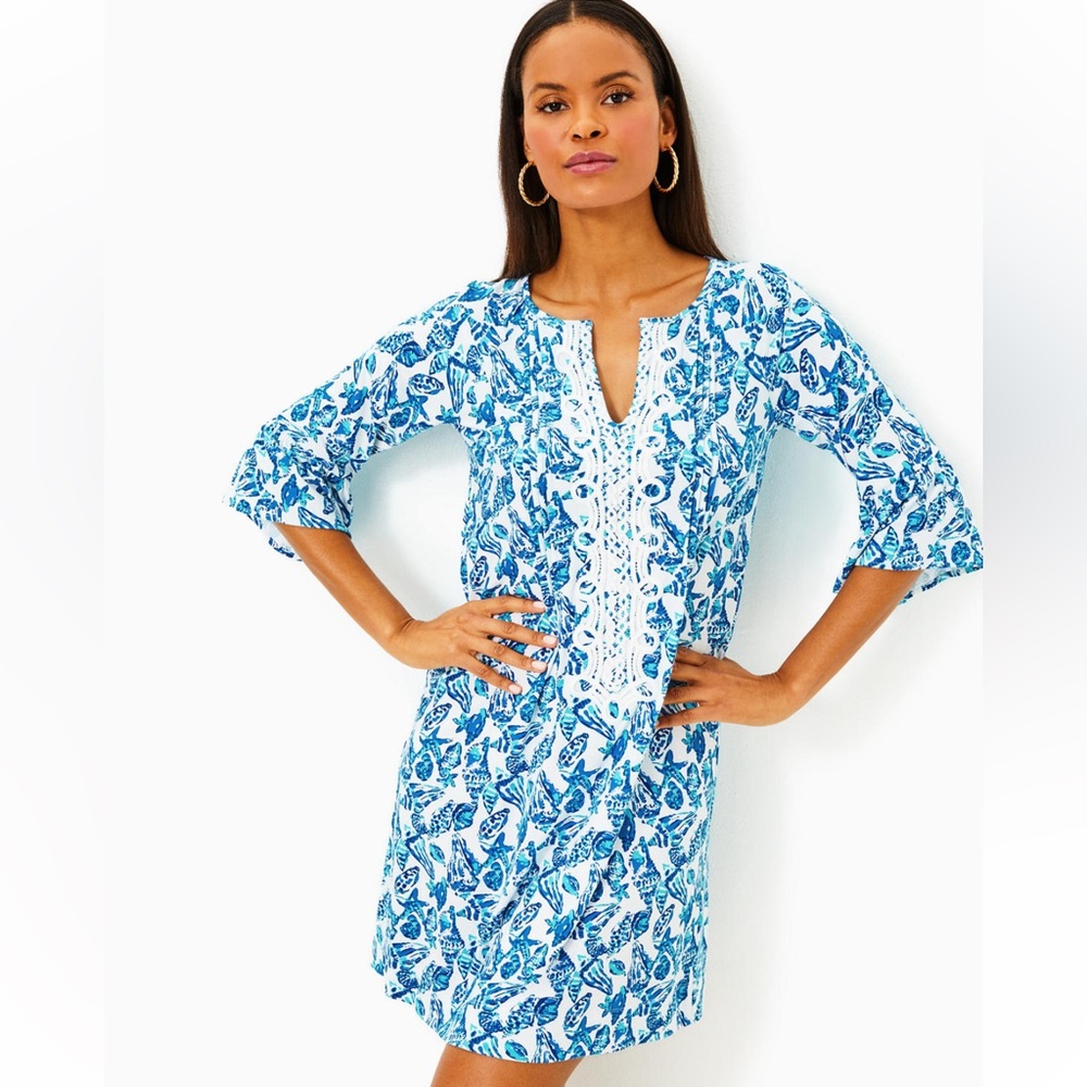 🆕Lilly Pulitzer-Krysta Tunic Dress in Shell Collector Print, Size XL, NWT